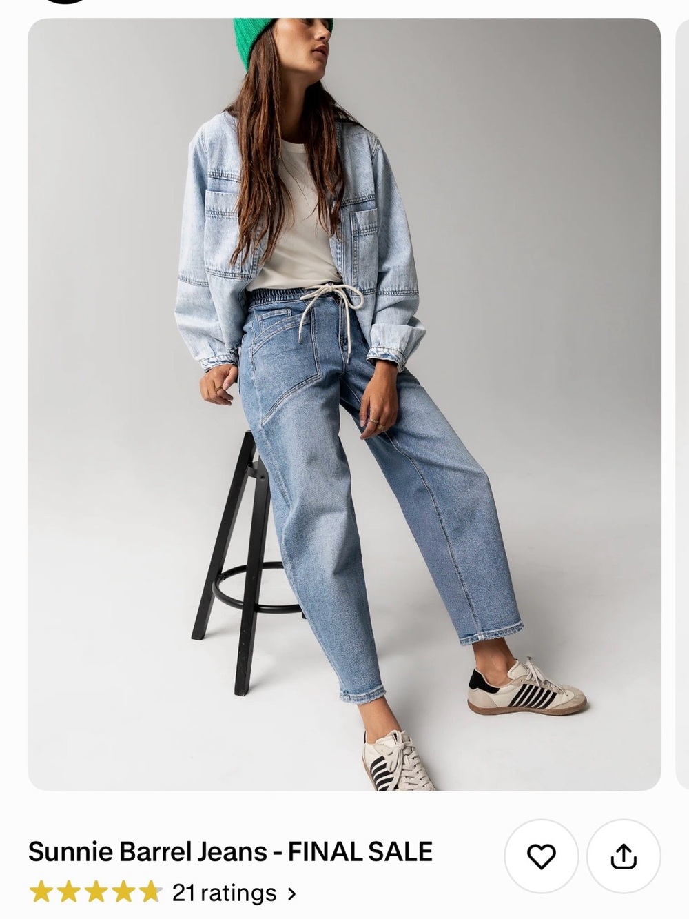 bohme Light Blue Barrel Flare Jeans